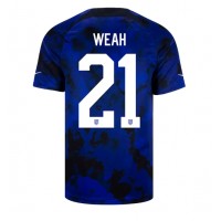 Koszulka piłkarska Stany Zjednoczone Timothy Weah #21 Strój wyjazdowy MŚ 2022 tanio Krótki Rękaw